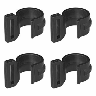 Clip para poste de tienda de campana de 20-25 mm con ranura  color negro  4 unidades