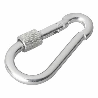 Mosqueton metalico 6x60mm con cierre de rosca x10 pieces