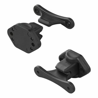 Retenedor de puerta con bisagras negro de 2 piezas
