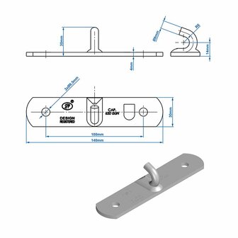 Contraparte para cerradura de tension SPP Z-03