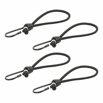 Tensor elastico para tienda de campana negro con gancho 4 piezas