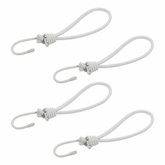 Tensor elastico para tienda de campana blanco con gancho 4 piezas