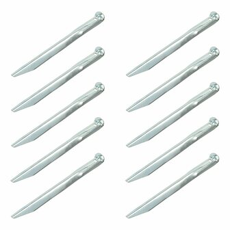 Estaca de tienda de metal de 22 cm  media cana  10 unidades en bolsa de plastico
