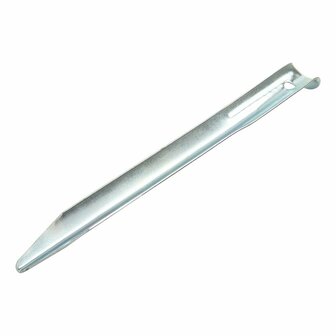 Estaca de tienda de metal de 22 cm  media cana  10 unidades en bolsa de plastico