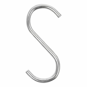 Gancho en forma de S de 4 mm de diametro y 6 cm  6 unidades.