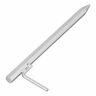 Piqueta de tierra de 30 cm de acero galvanizado con gancho en L