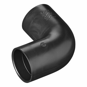 Pieza angular para tubo de desague de 90 mm de PE  color negro