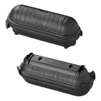 Caja de seguridad para conexiones de enchufe Schuko negra