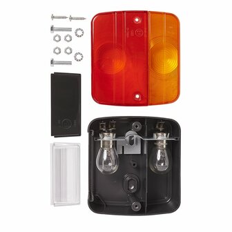 Luz trasera 4 funciones 98x104mm incl. bombillas