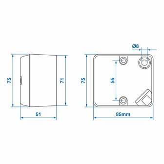Luz antiniebla trasera 75x85mm