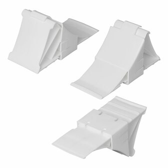 Calzo de rueda de plastico blanco con soporte incluido