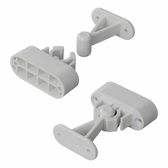 Retenedor de puerta con abrazadera flexible gris 2 piezas
