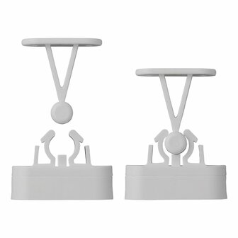 Retenedor de puerta con abrazadera flexible gris 2 piezas