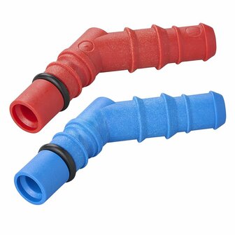 Conectores de manguera con junta torica para mangueras de 10 12 mm rojo + azul