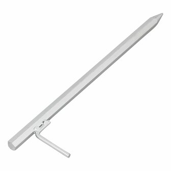 Piqueta de tierra de 40 cm de acero galvanizado con gancho en L