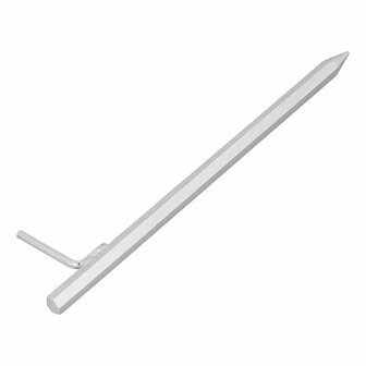 Piqueta de tierra de 40 cm de acero galvanizado con gancho en L