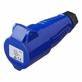 Clavija de contraste CEE 16A carcasa fija azul