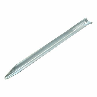 Estaca de tienda de metal de 30 cm  media cana  10 unidades en bolsa de plastico