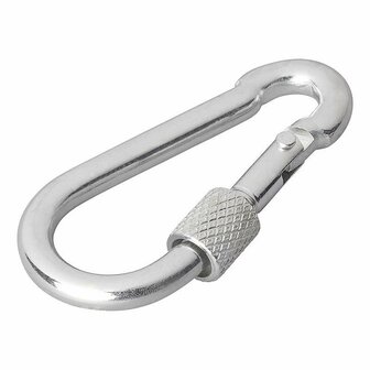 Mosqueton metalico 6x60mm con cierre de rosca 2 piezas
