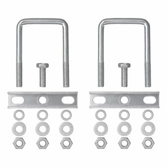 Soporte en U cuadrado de 60 mm para abrazadera de rueda delantera - juego de 2 piezas
