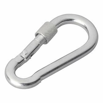 Mosqueton metalico 8x80mm con cierre de rosca 2 piezas