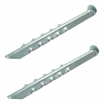 Estaca de tienda de 30 cm de metal acanalado  2 piezas en bolsa de plastico