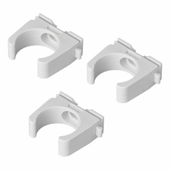Abrazadera para tubo de desague de 28 mm de diametro  juego de 3 piezas.