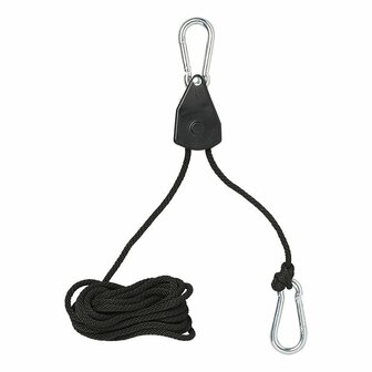 Polipasto con trinquete y cuerda - juego de 2 piezas 68 kg