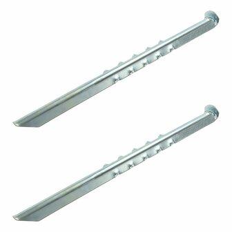 Estaca de tienda de 40 cm de metal acanalado  2 piezas en bolsa de plastico