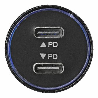 Cargador rapido USB tipo C bidireccional de 12 V 24 V y 3100 mA