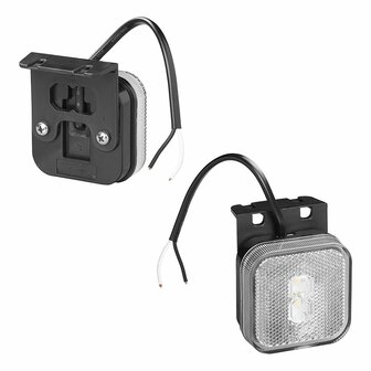 Lampara de senalizacion 12 24V blanca 65 x 65 mm LED con soporte