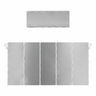 Paravientos de cocina 5 piezas aluminio plegable 49 x 26 cm
