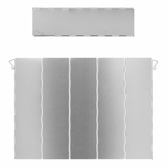 Paravientos de cocina 5 piezas aluminio plegable 49 x 36 cm