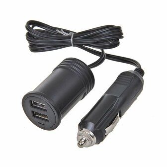 Cable alargador 1M con cargador USB 2 vias tipo A 12V 24V