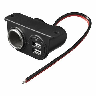 Toma de encendedor de superficie + 2xUSB tipo A 12V 24V