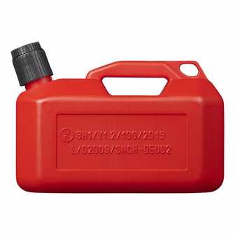 Bidon de plastico rojo de 5 litros homologado por la ONU (modelo bajo)
