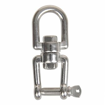 Cerradura giratoria de 8 mm  acero inoxidable A4 AISI 316  ojo horquilla  2.500 daN