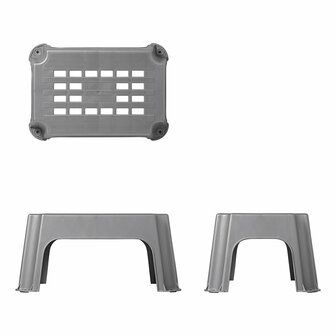 Taburete de plastico gris 42 5 x 27 5 x 23 cm