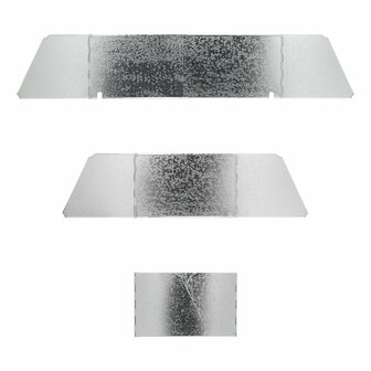 Parabrisas de cocina de 3 piezas de acero plegable + extensible 38 5 73 x 27 x 24 cm