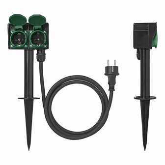 Estaca de jardin Schuko de 2 pliegues 2M 3x1 5 mm&sup2;