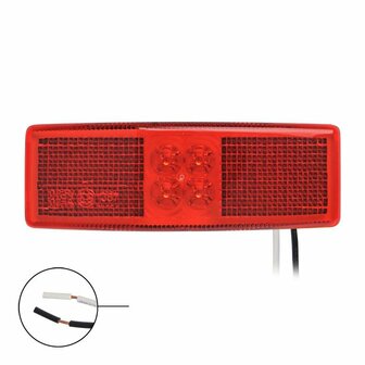 Lampara de galibo 12 24V roja 110x40mm LED