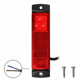 Lampara de galibo 12 24V roja 126x30mm LED