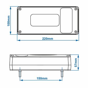 Luz trasera 6 funciones 215x100mm izquierda