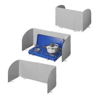 Parabrisas de cocina 3 piezas de acero plegable + extensible 32 62 x 28 5 x 25 cm