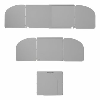 Parabrisas de cocina 3 piezas de acero plegable + extensible 32 62 x 28 5 x 25 cm