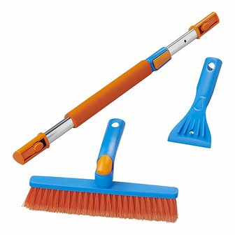 Cepillo para nieve con rascador de hielo + mango telescopico 99-127cm