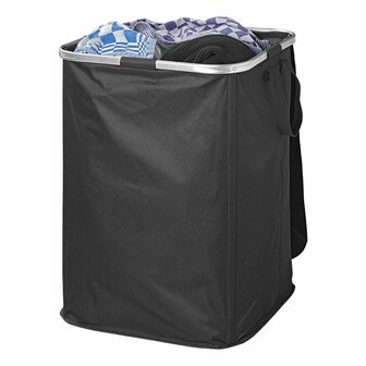 Cesta de ropa sucia plegable XL negra