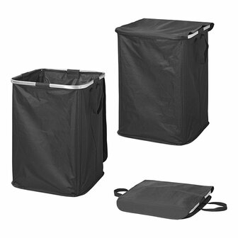 Cesta de ropa sucia plegable XL negra