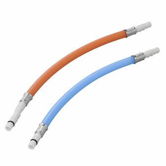 Conexion de manguera flexible 25 cm roja + azul en bolsa de plastico