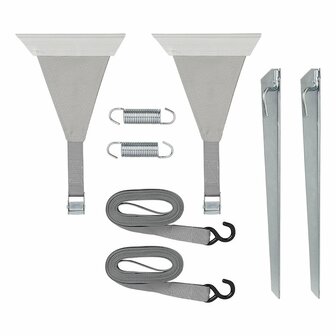 Juego de correas antitormentas 2 x 4 8 m con fijacion de tendon para riel de toldo